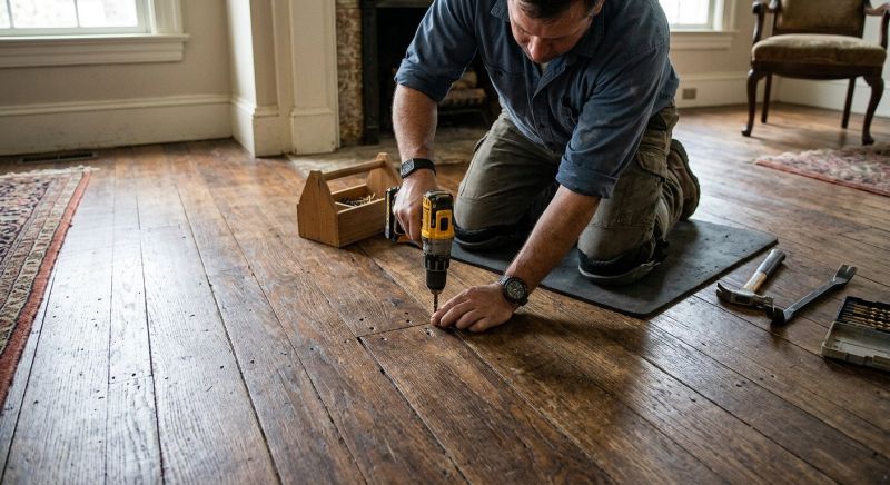 Squeaky Wood Floor Repair in Wilmington, NC