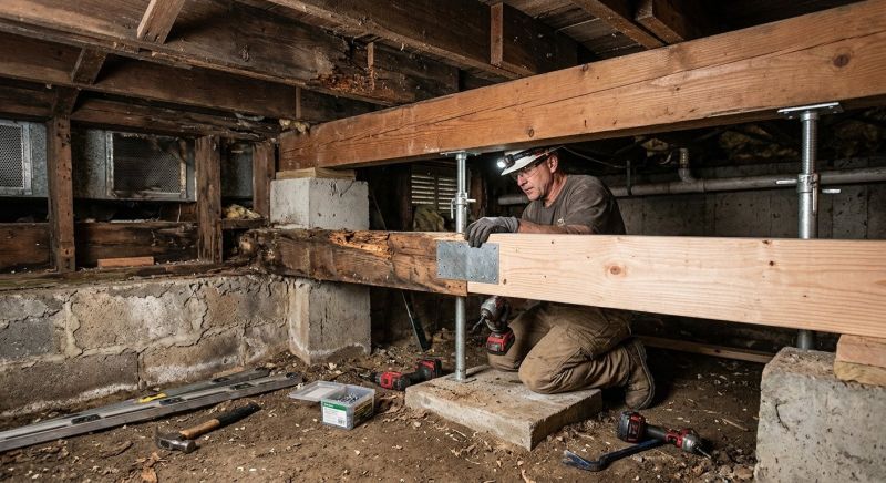 Basement Joist Repair in Kansas City, KS