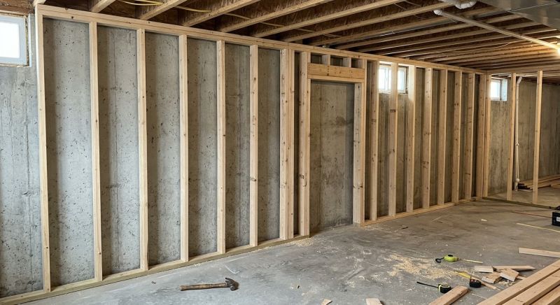 Basement Wall Framing in Kansas City, KS