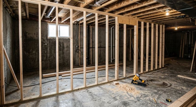 Basement Wall Framing in Conroe, TX