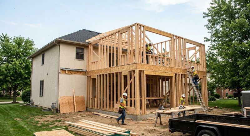 House Addition Framing in Conroe, TX