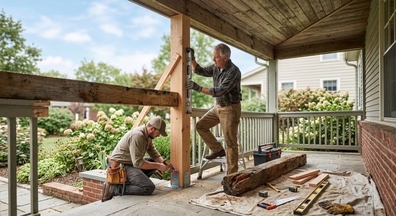 Portico Post Replacement in Kansas City, KS